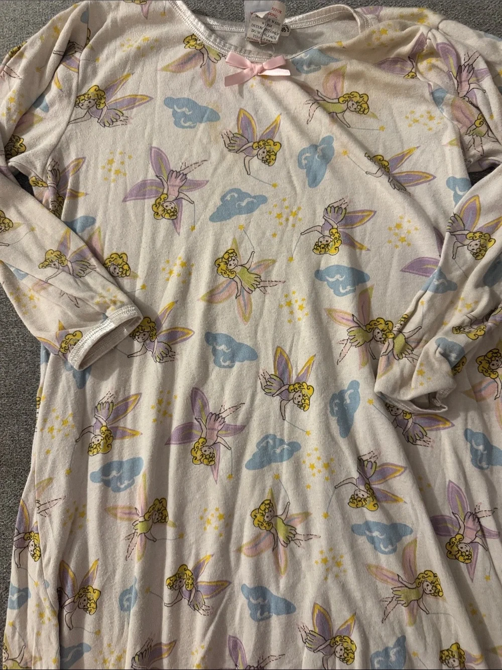 5/$15- Girls' Pink Fairy Print Long-Sleeve Nightgown